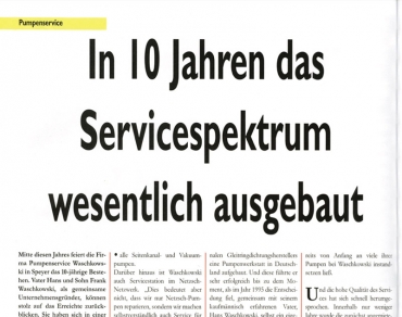 2005 - Zeitungsartikel &quot;In 10 Jahres das Servicespektrum wesentlich ausgebaut&quot;